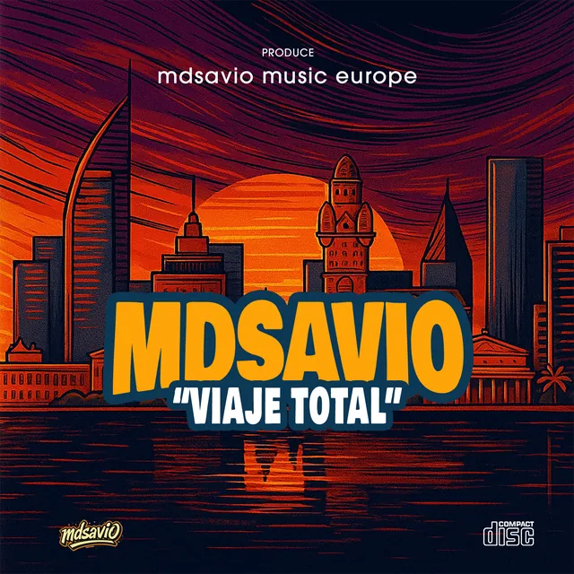 Portada de «Viaje total»: skyline de Montevideo al atardecer